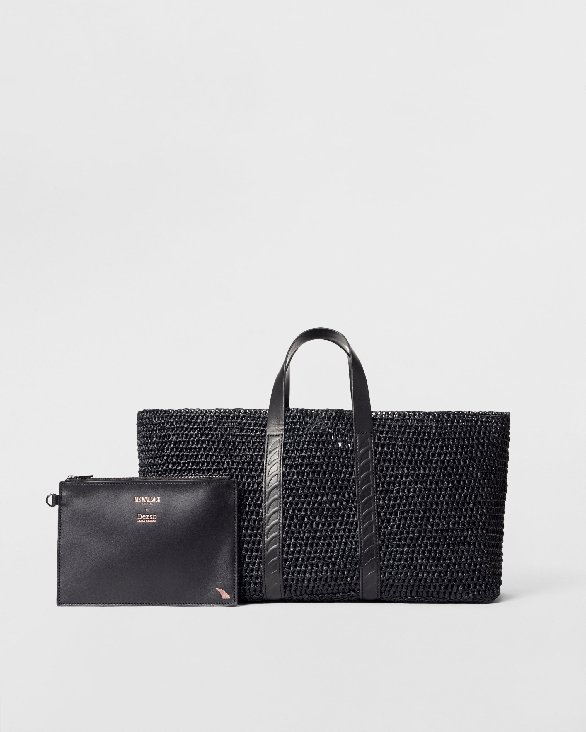 Dezso Black Crochet Finn Crochet Tote