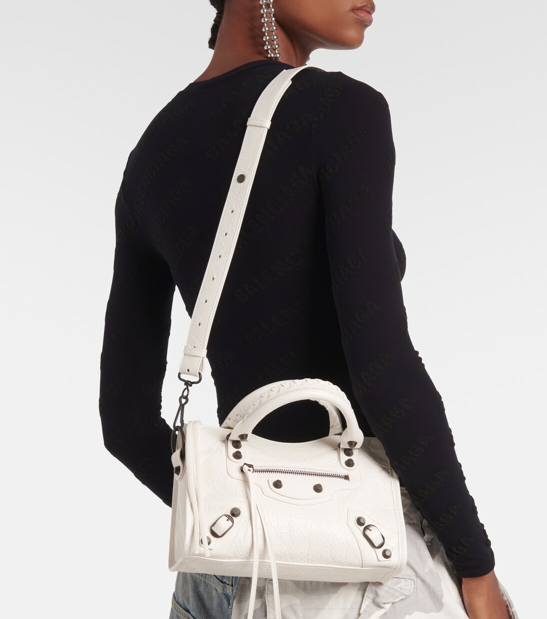 Le City Mini leather tote bag in white - Balenciaga | Mytheresa
