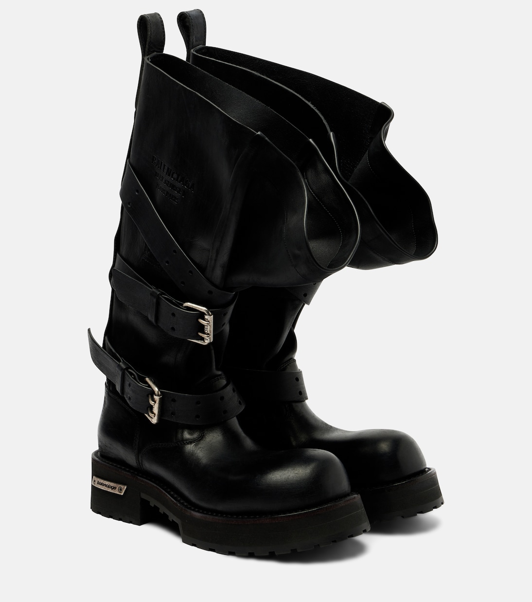 Venom leather combat boots in black - Balenciaga | Mytheresa