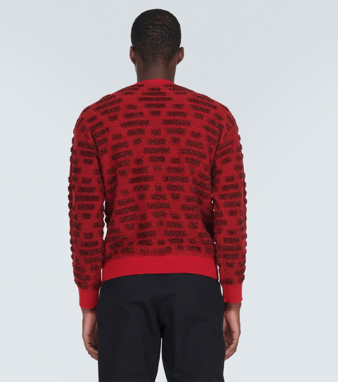 Logo jacquard wool-blend sweater in red - Giorgio Armani | Mytheresa