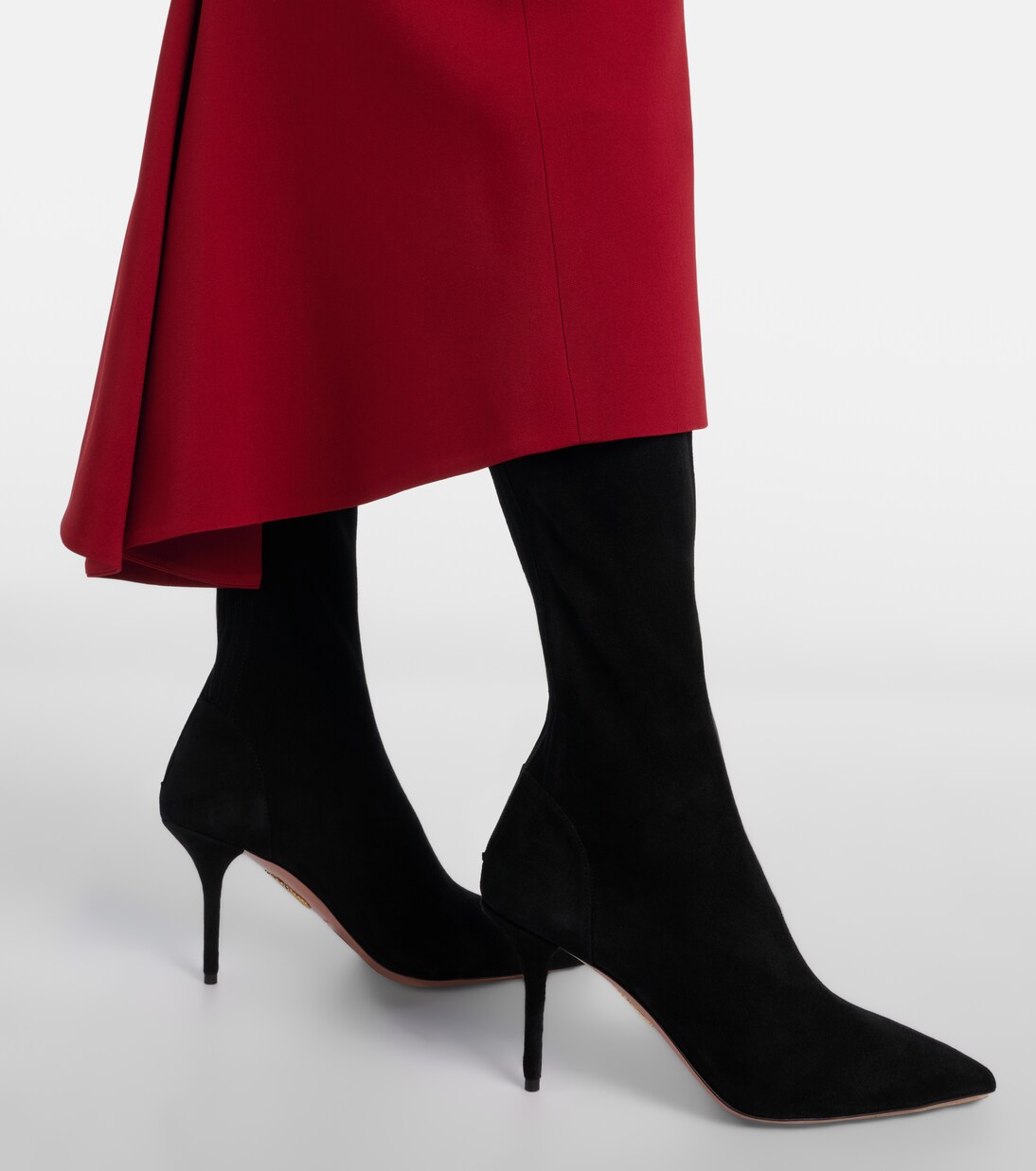 Saint Honore 85 suede boots in black - Aquazzura | Mytheresa