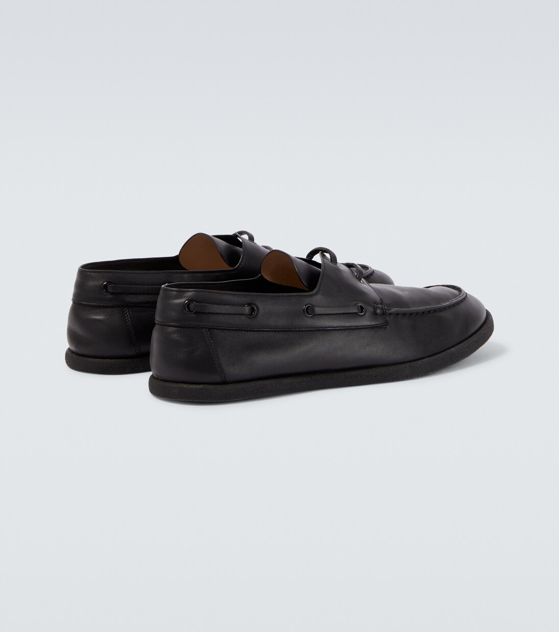 Novus leather boat shoes in black - The Row | Mytheresa
