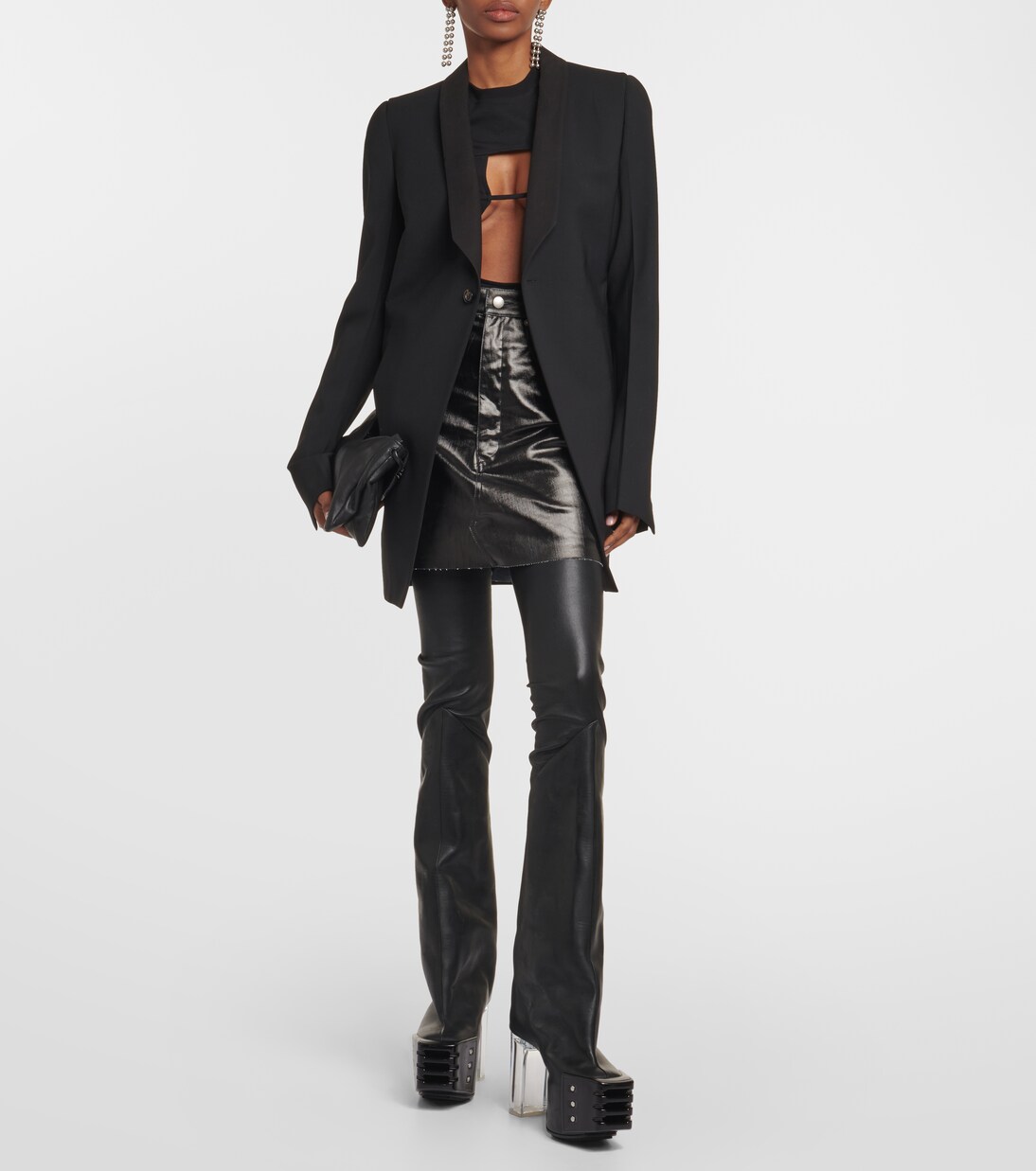 Platform leather over-the-knee boots in black - Rick Owens | Mytheresa