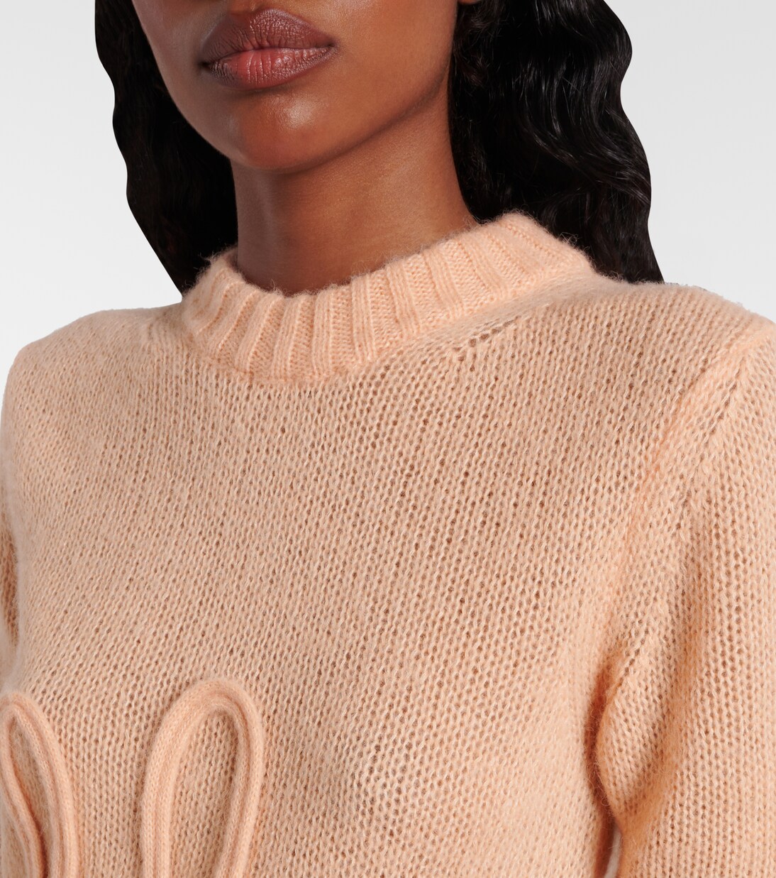 Logo alpaca and silk sweater in pink - Chloe | Mytheresa