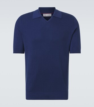 GG cotton piquet jacquard polo shirt in blue - Gucci | Mytheresa