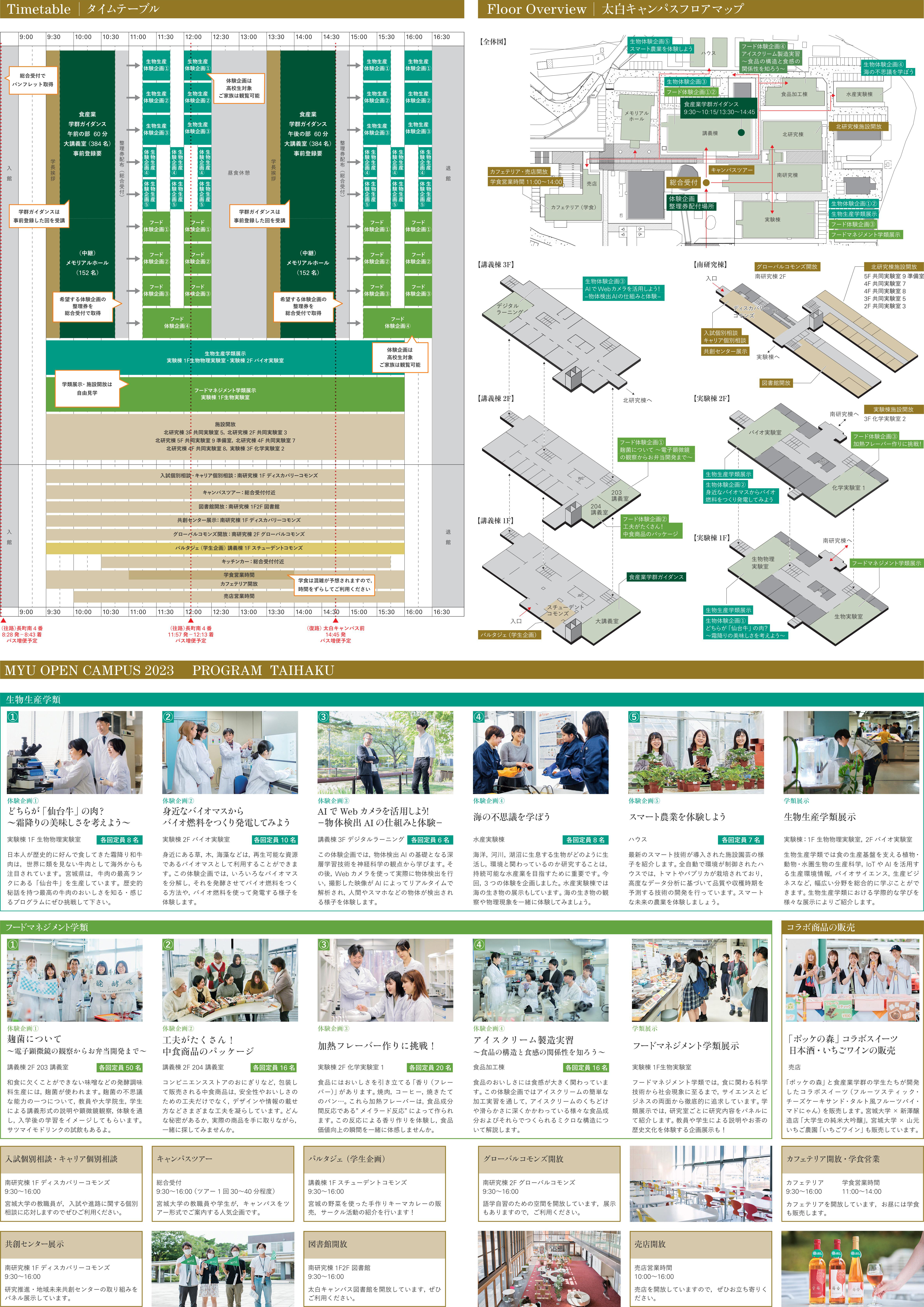 オープンキャンパス2023太白キャンパス | 公立大学法人 宮城大学 - MYU