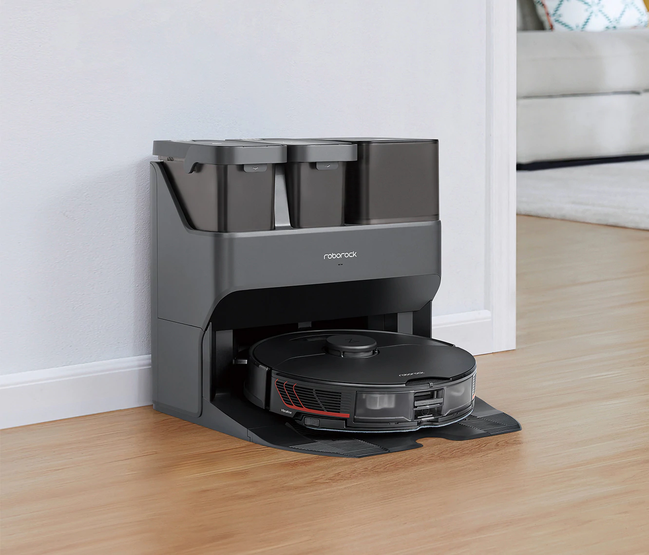The Roborock S7 MaxV Ultra with a fully automated docking station