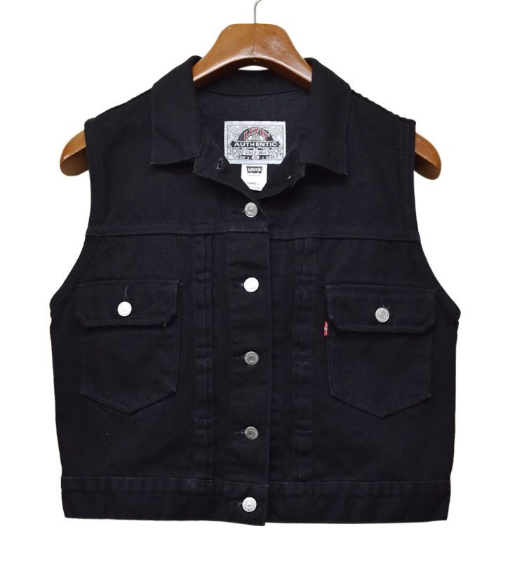90's~【ビンテージ】リーバイス【LEVI'S】黒【デニムベスト