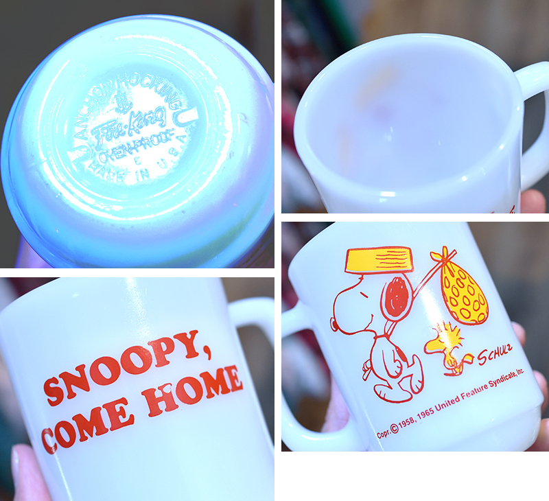 Fire King【ファイヤーキング】【スヌーピー】【カムホーム】PEANUTS