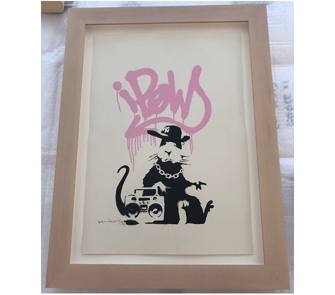 Banksy（バンクシー） -Gangsta Rat PinkのCOA付き作品を販売 ー