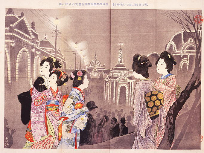 イルミネーション錦絵（標準画像） | 博覧会―近代技術の展示場