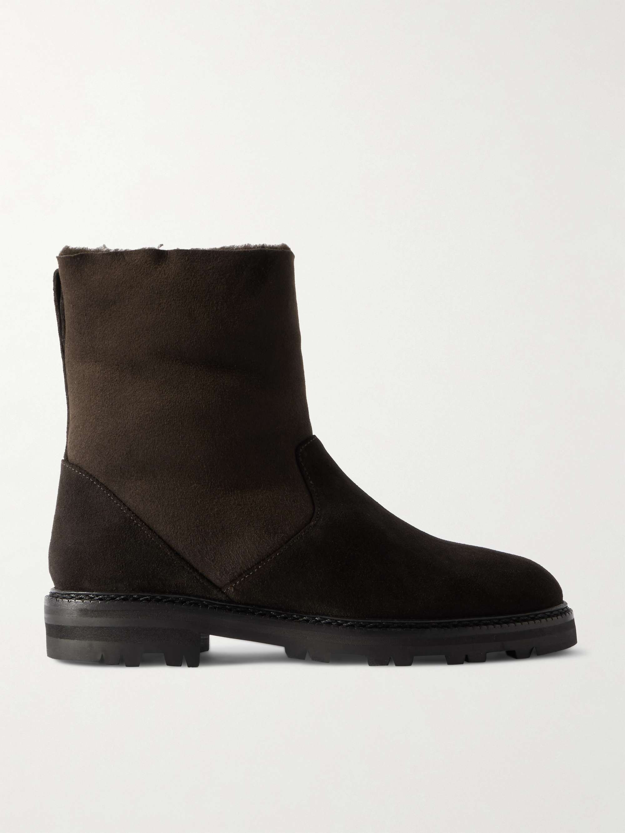 MANOLO BLAHNIK Tomosa shearling-lined suede ankle boots | NET-A-PORTER