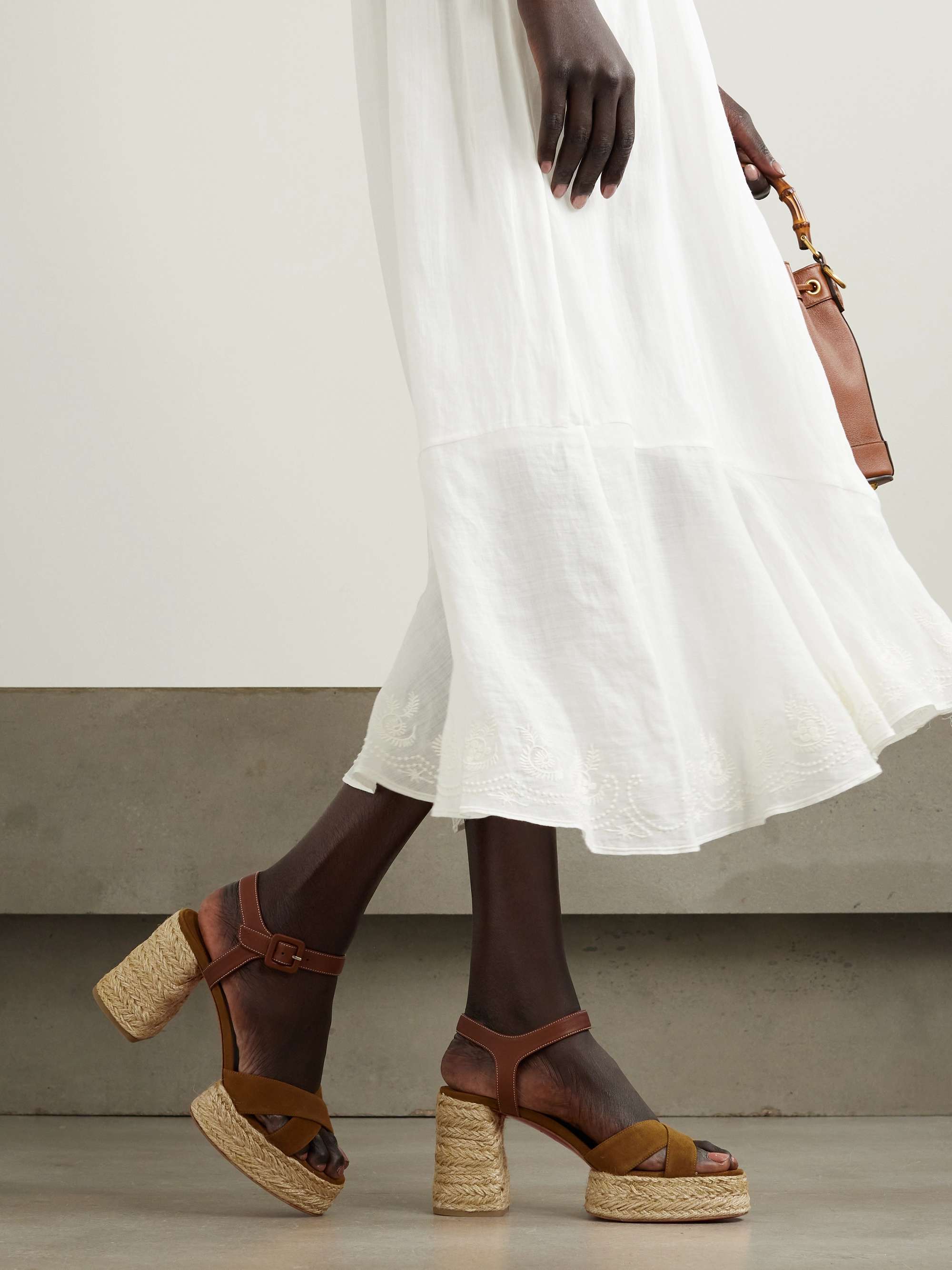 CHRISTIAN LOUBOUTIN Calakala 70 leather and suede espadrille