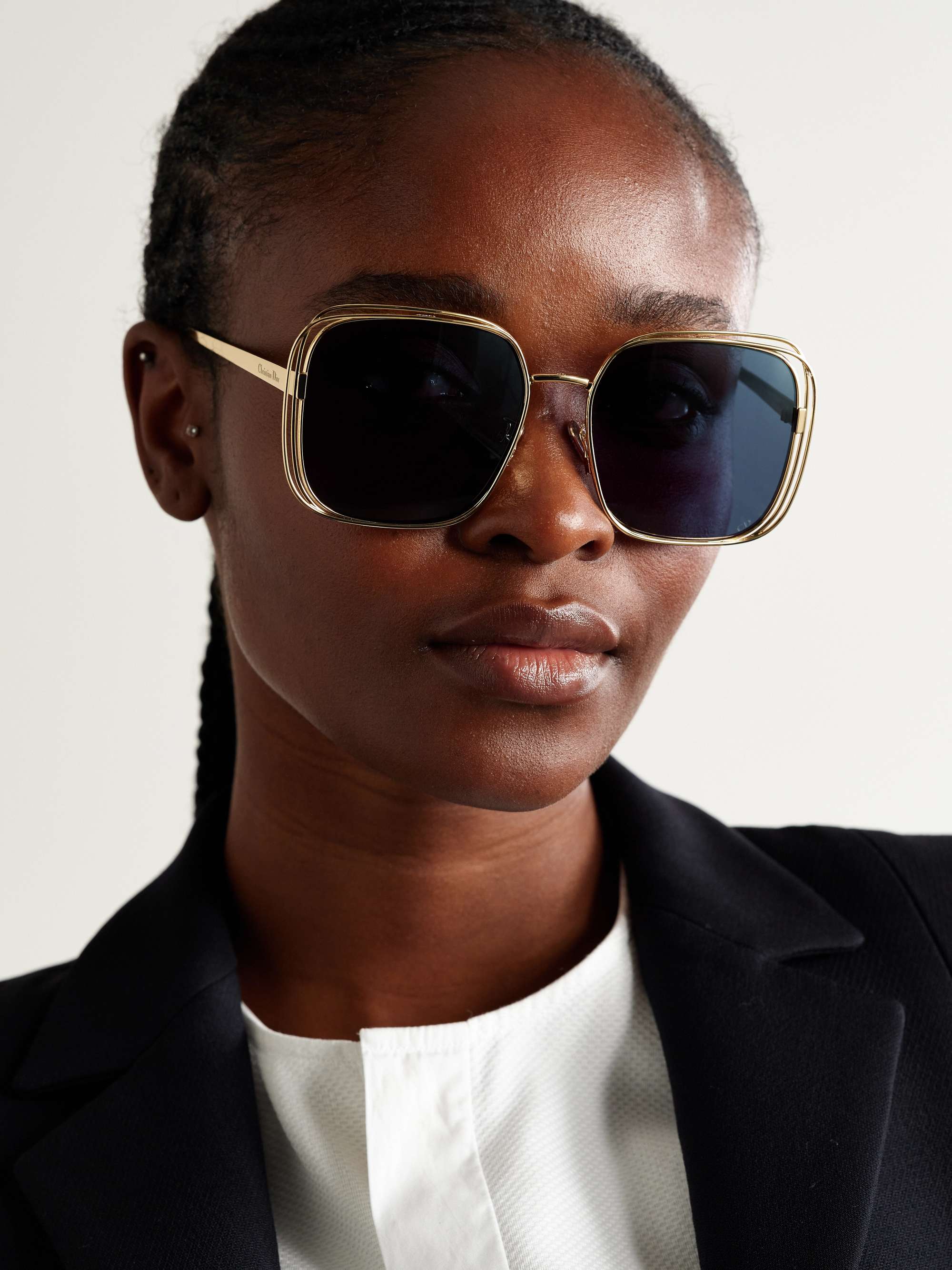 DIOR EYEWEAR Fildior S1U oversized square-frame gold-tone