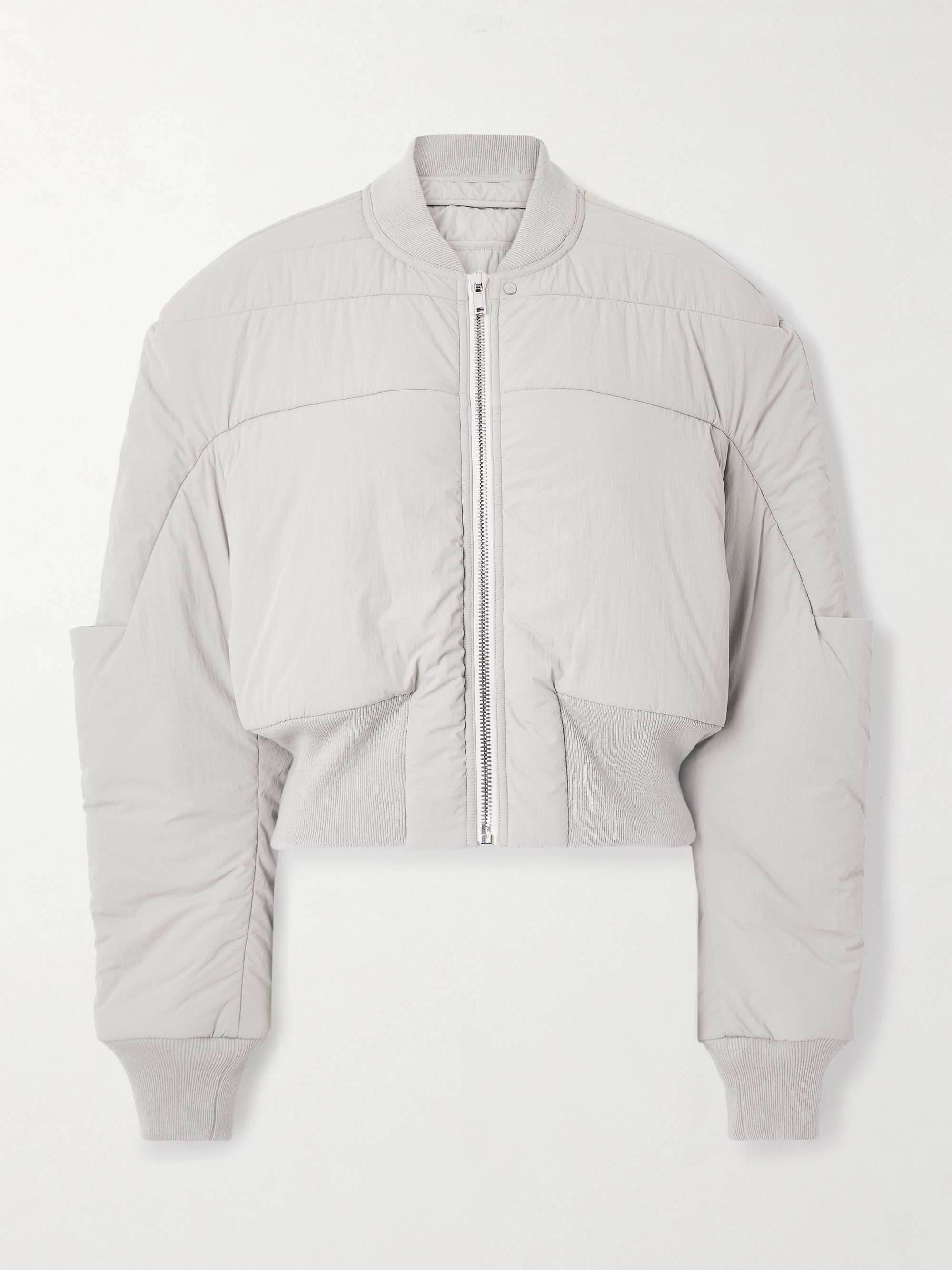 RICK OWENS Cropped wool-trimmed shell down bomber jacket | NET-A