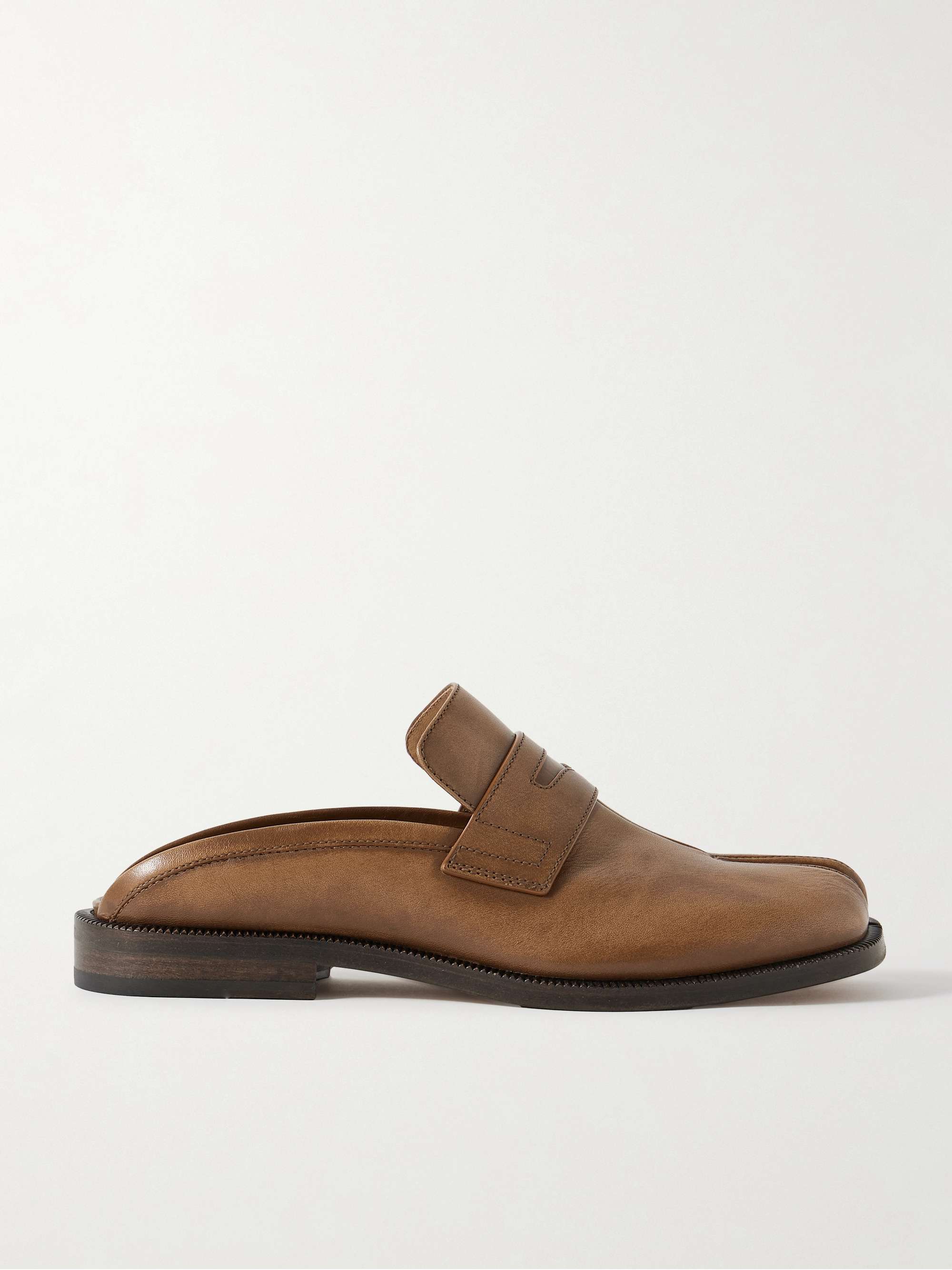 MAISON MARGIELA Tabi City leather split-toe loafers | NET-A-PORTER