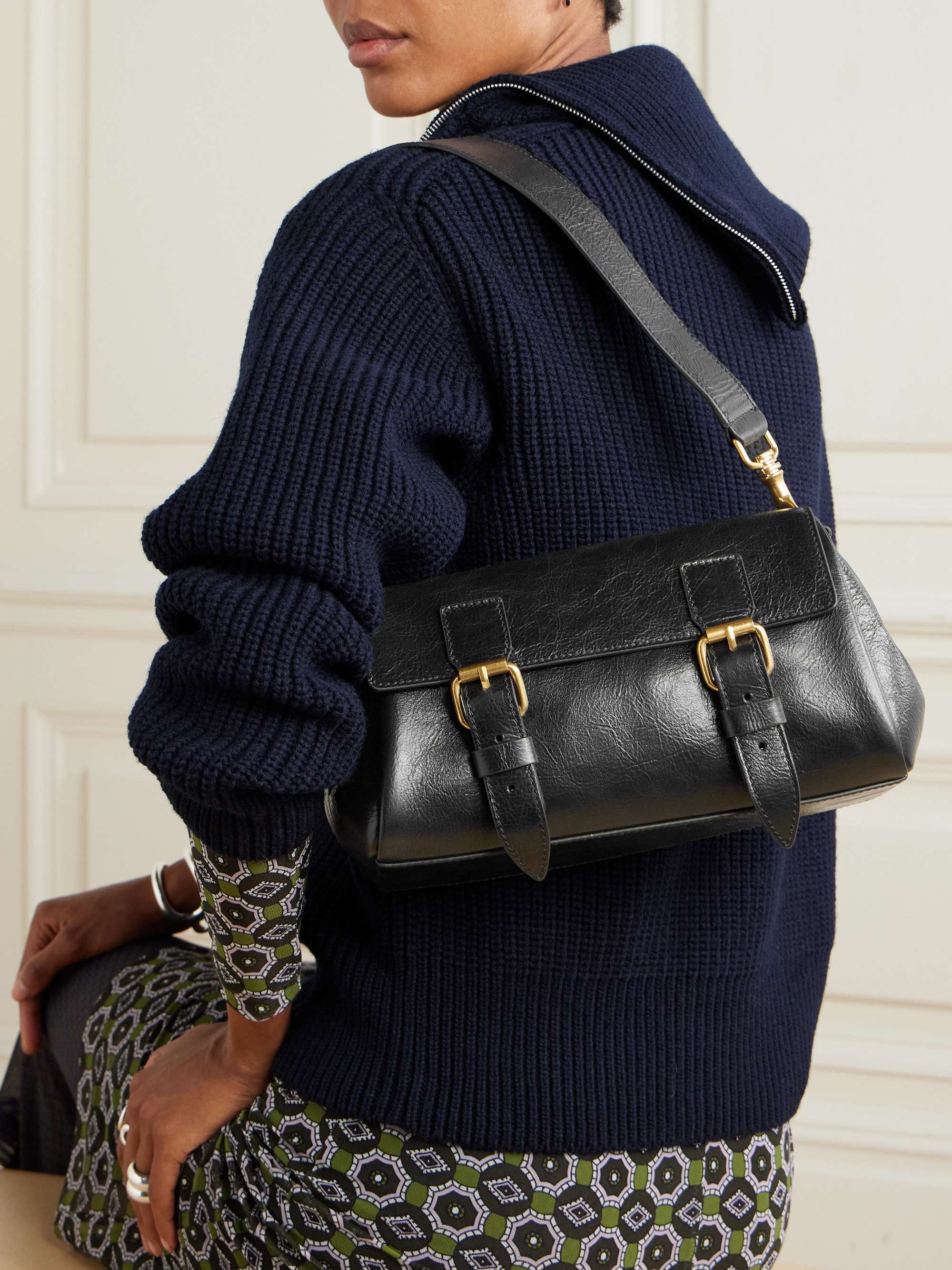 DRIES VAN NOTEN Leather shoulder bag | NET-A-PORTER