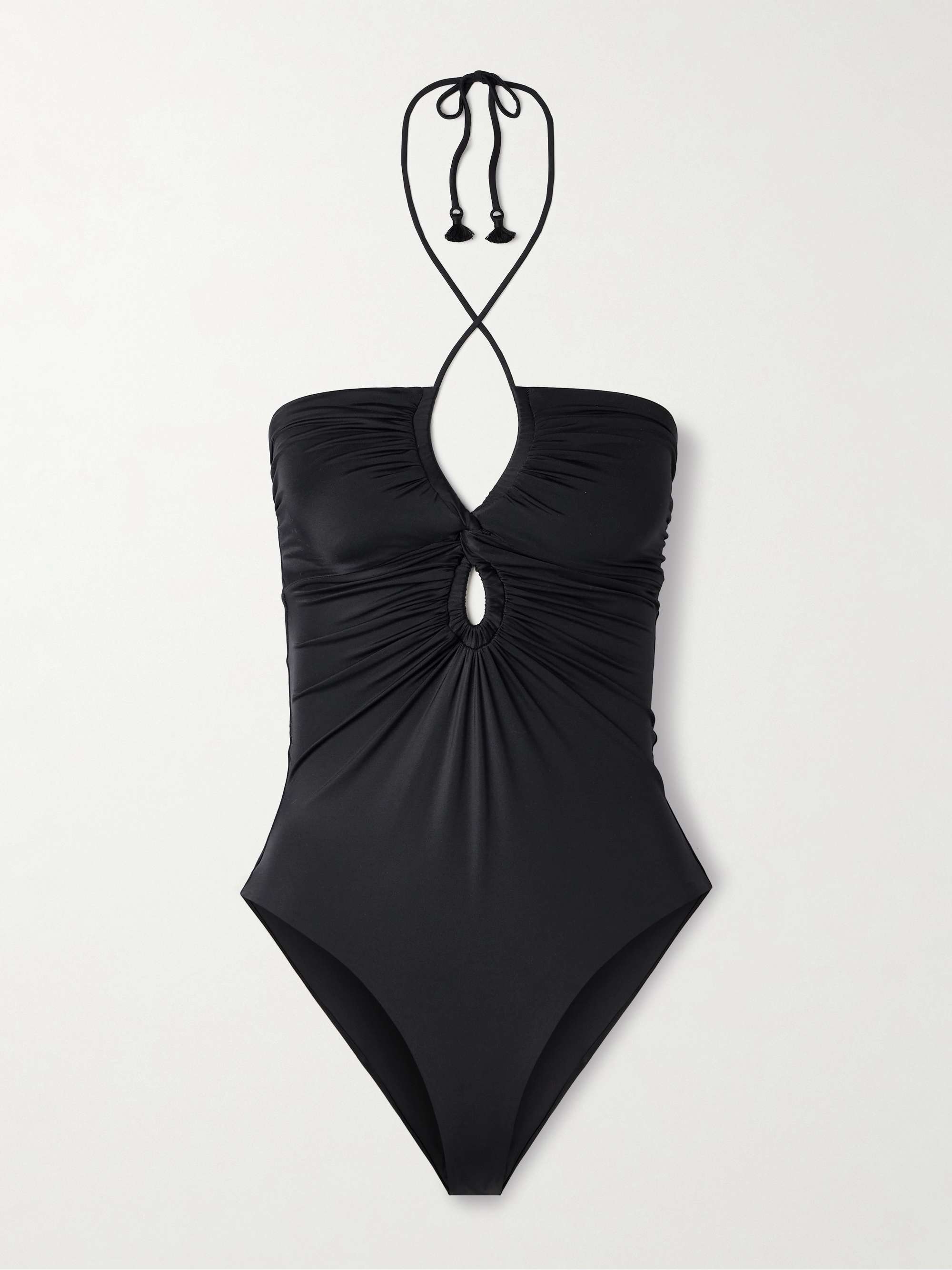 JOHANNA ORTIZ Coral Reef cutout twist-front recycled halterneck