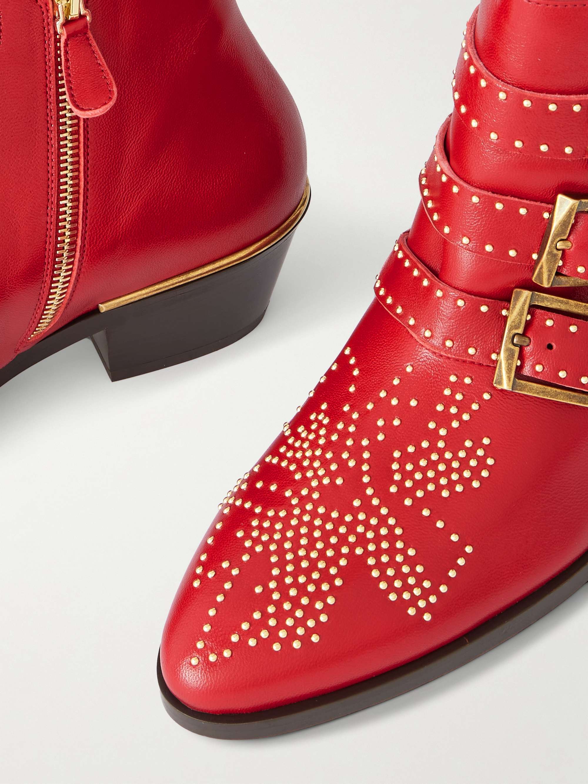CHLOÉ Susanna studded leather ankle boots | NET-A-PORTER