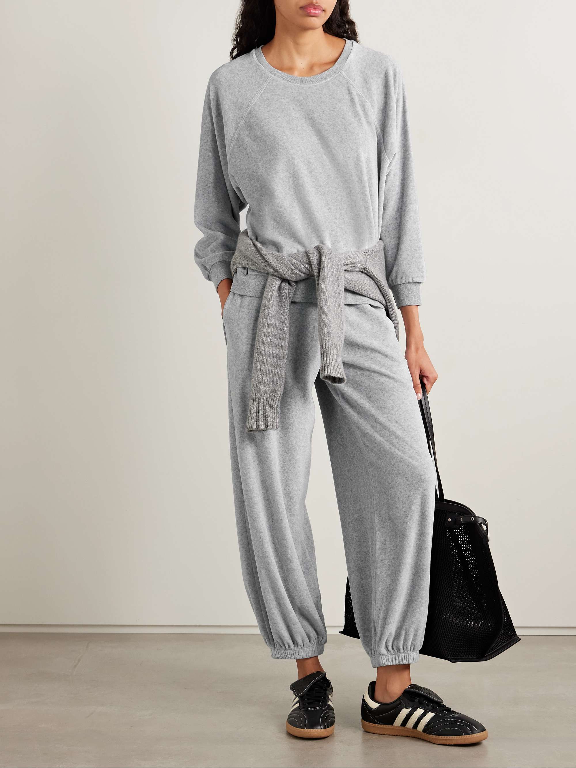 SUZIE KONDI Samos cotton-blend velour sweatshirt | NET-A-PORTER