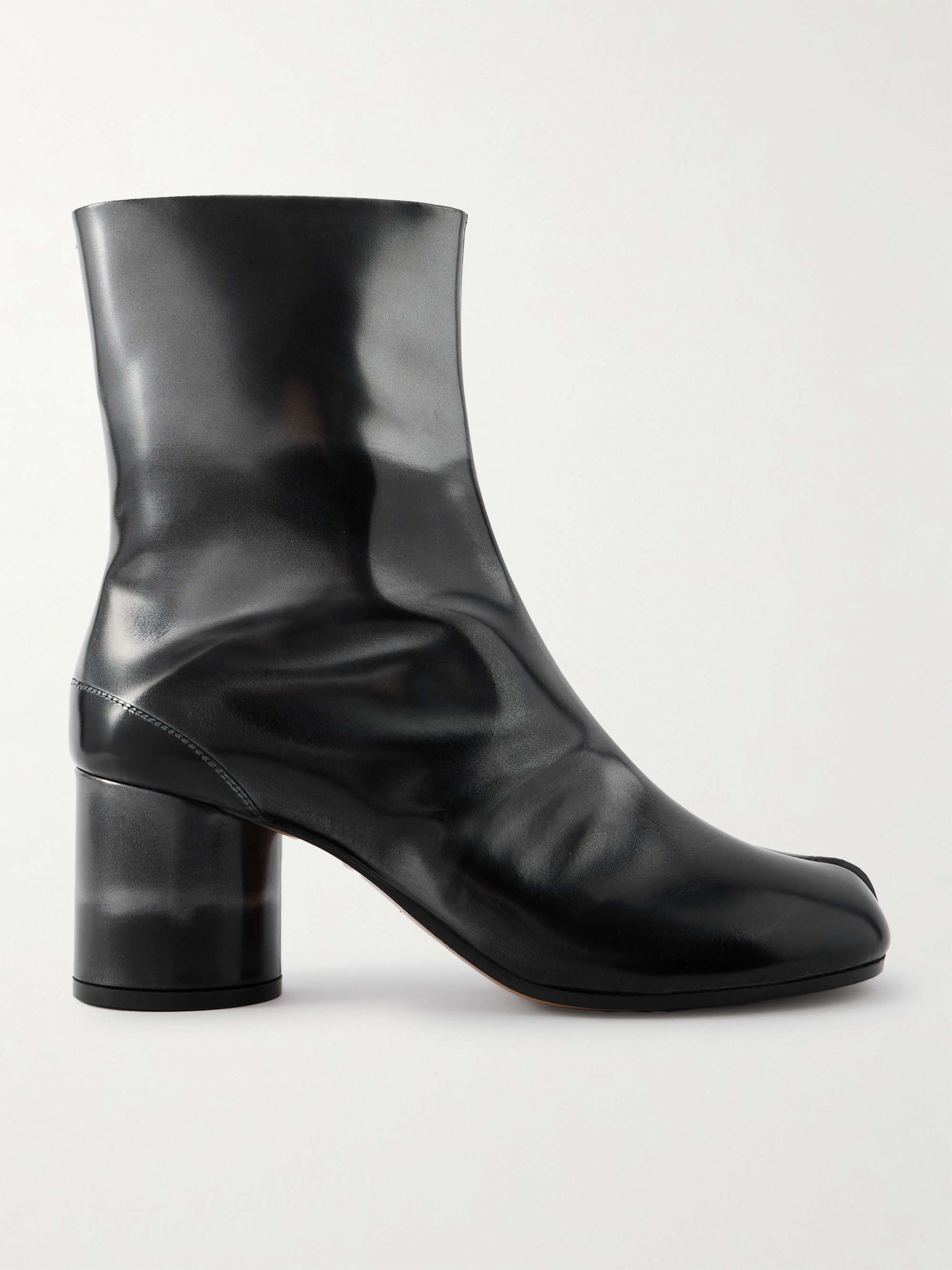 MAISON MARGIELA Tabi split-toe metallic leather ankle boots | NET