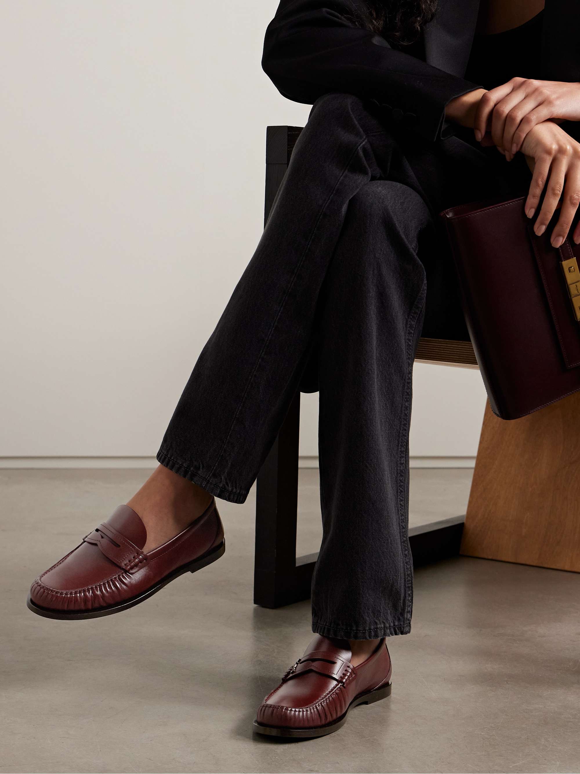 SAINT LAURENT Laurent leather loafers | NET-A-PORTER