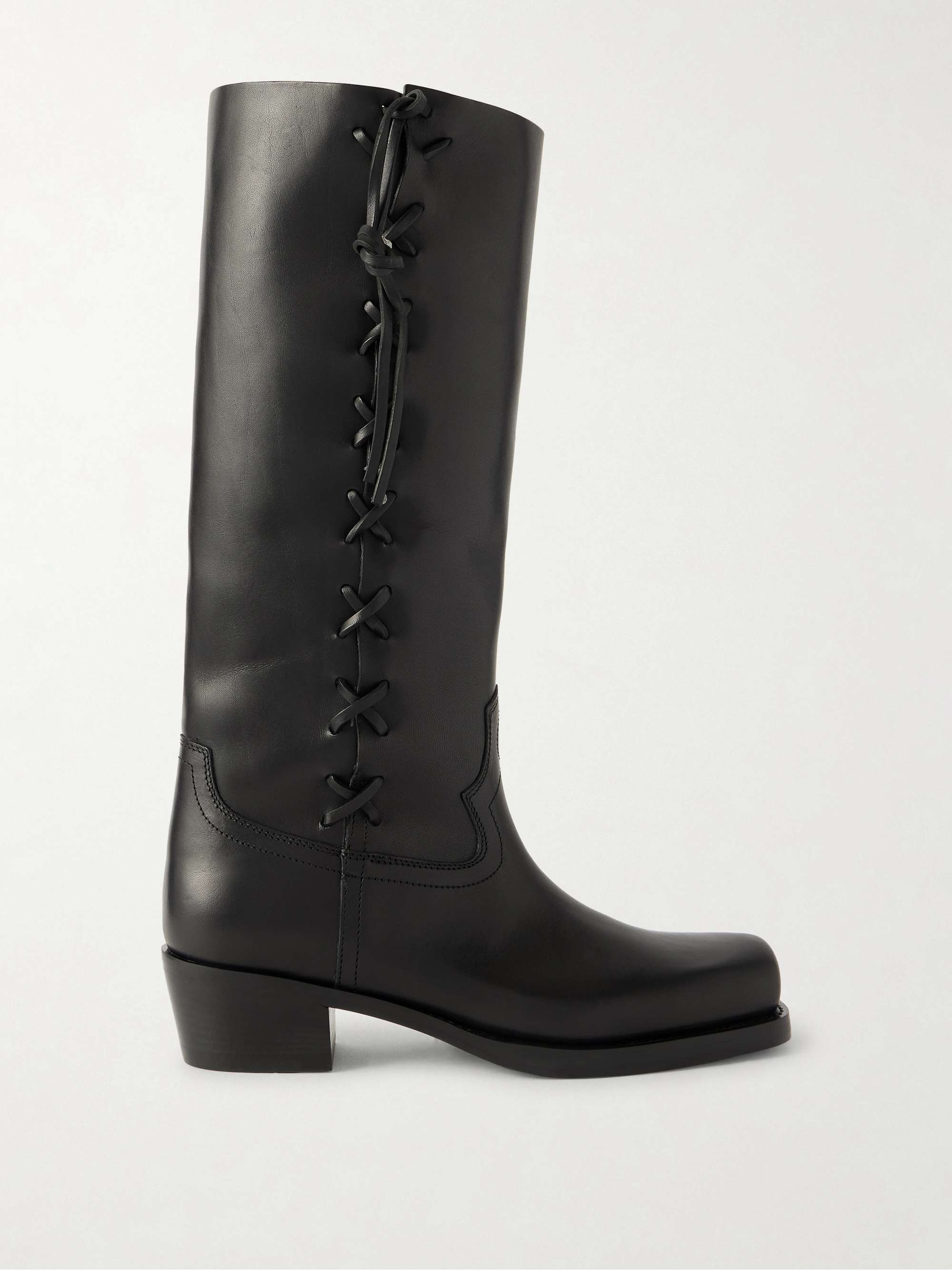 PARIS TEXAS Roxanne lace-up leather knee boots | NET-A-PORTER