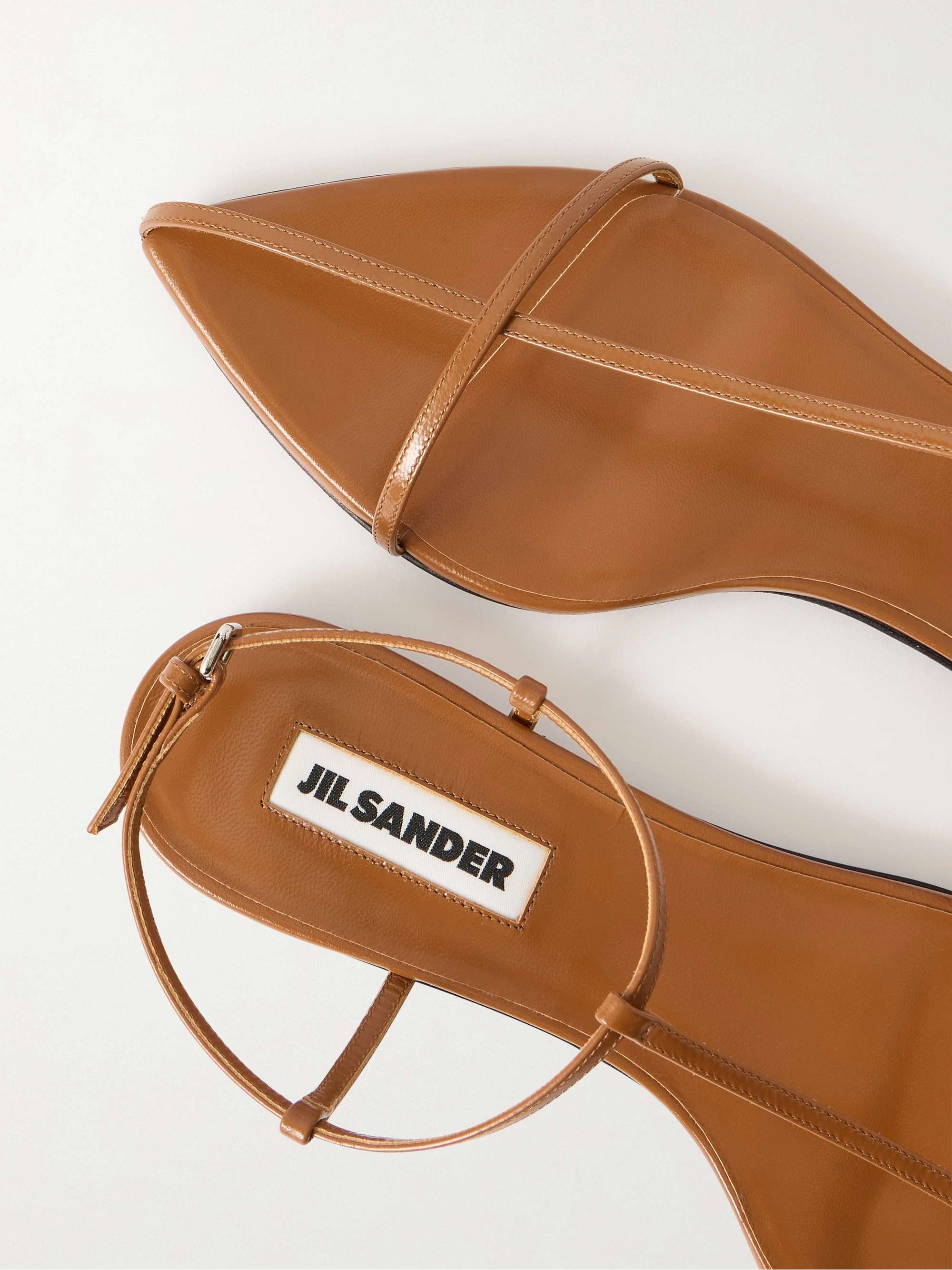JIL SANDER Cage leather sandals | NET-A-PORTER