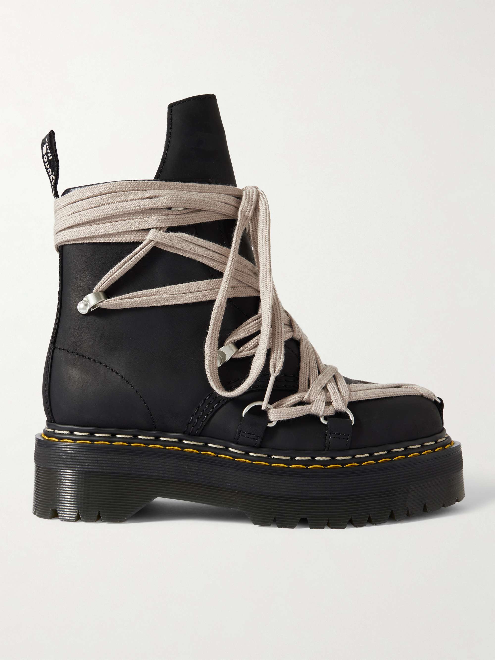 RICK OWENS + Dr. Martens 1460 Quad Sole Megalace leather ankle
