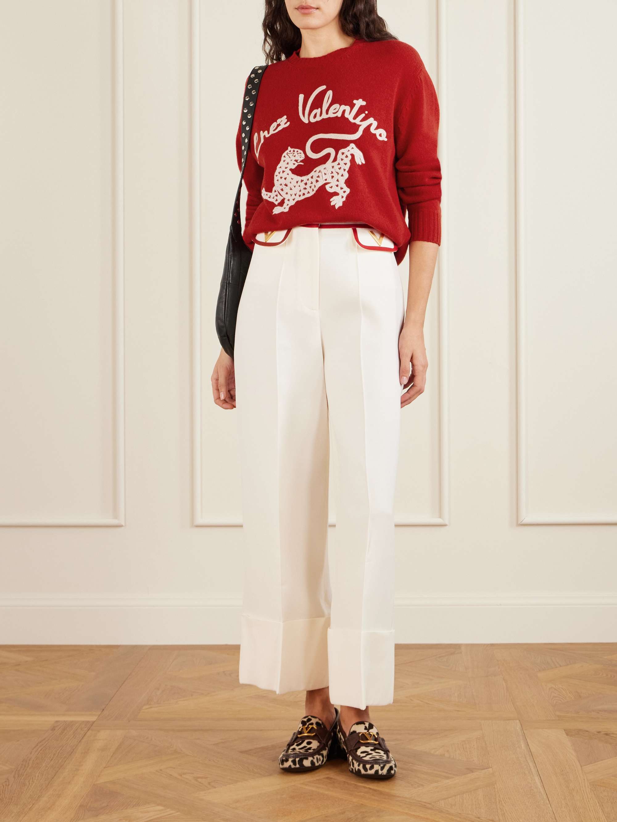 VALENTINO GARAVANI Embroidered wool sweater | NET-A-PORTER