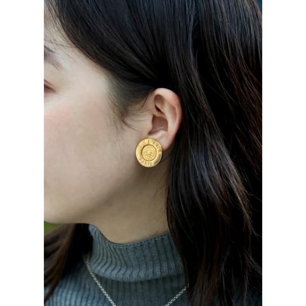 CELINE セリーヌ ロゴサークル イヤリング ユーズド 中古(ゴールド