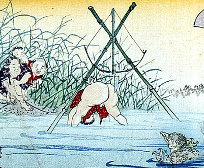 絵画『水辺の大木』ヘイ平山画