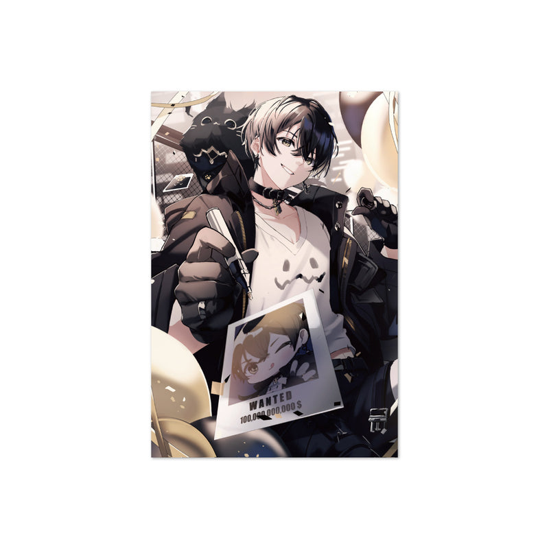 或世イヌ】 2024誕生日 アクリルサイン色紙＆缶バッジ ポストカード