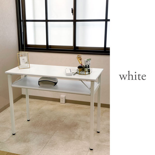 TAT ネイルテーブル グレー合成石モダンテーブル 2段棚付きSHAREYDVA