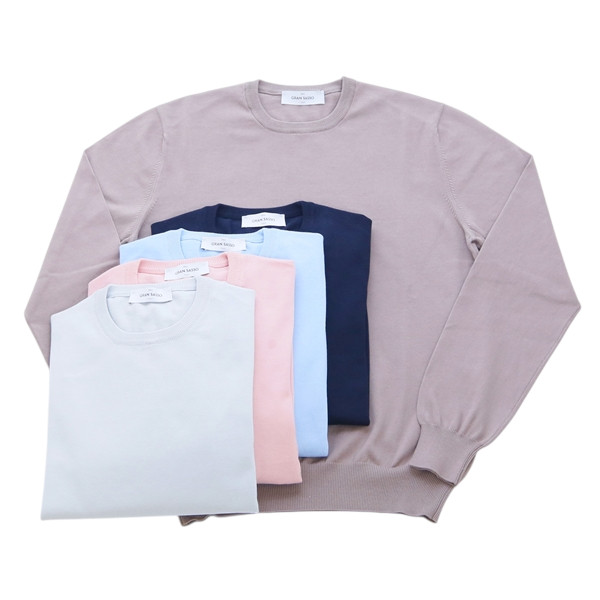 GRAN SASSO グランサッソ 12G ソフトコットン クルーネック ニット 12