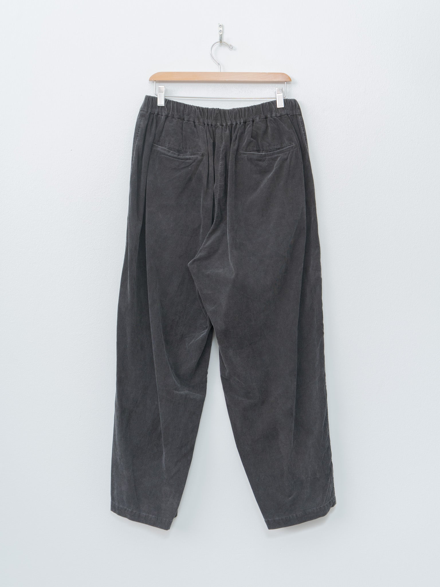 Namu Shop - Yoko Sakamoto Micro Corduroy Wide Easy Pants - Sumi Ink