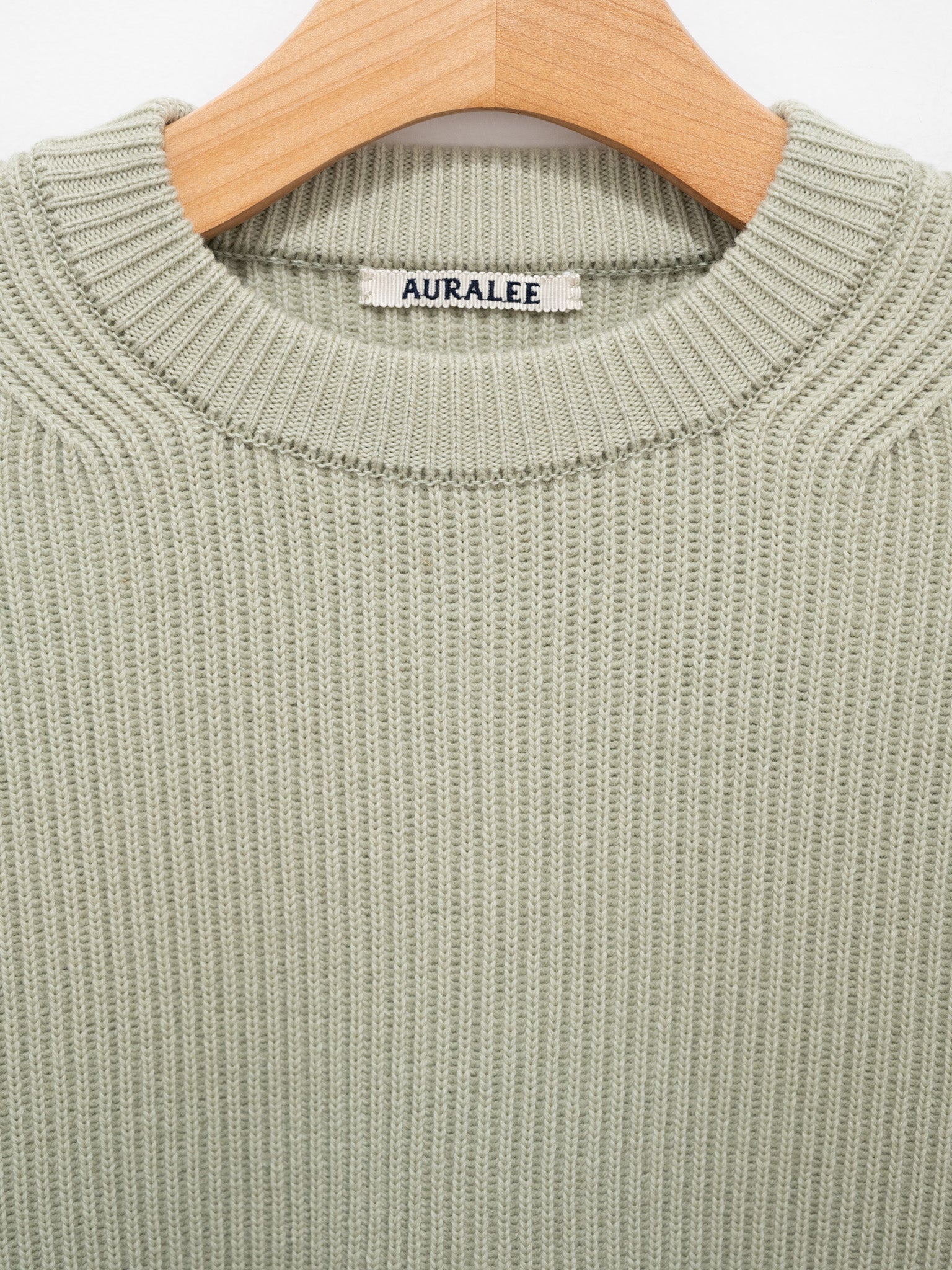 Namu Shop - Auralee French Merino Rib Knit P/O - Light Khaki