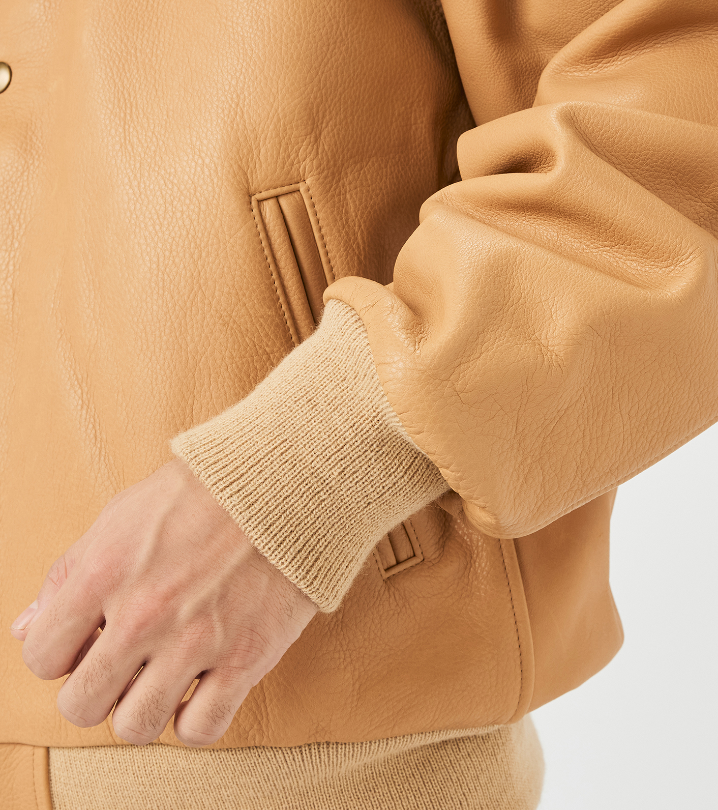 nanamica / nanamica Exclusive Leather Varsity Jacket