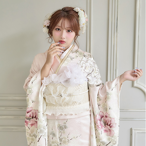 ナナイロキモノWEBショップ / 訪問着フルセット｜ 淡いピンク色 辻が花