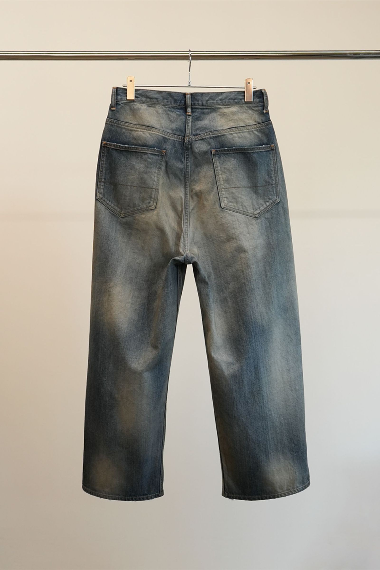 ANCELLM - DAMAGE WIDE 5P DENIM PANTS | INDIGO | ダメージデニム