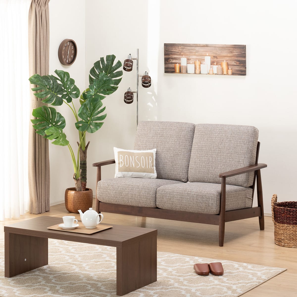 ニトリ 布張り2人用ソファ(マイスBE/MBR) - 通販 | 家具とインテリアの