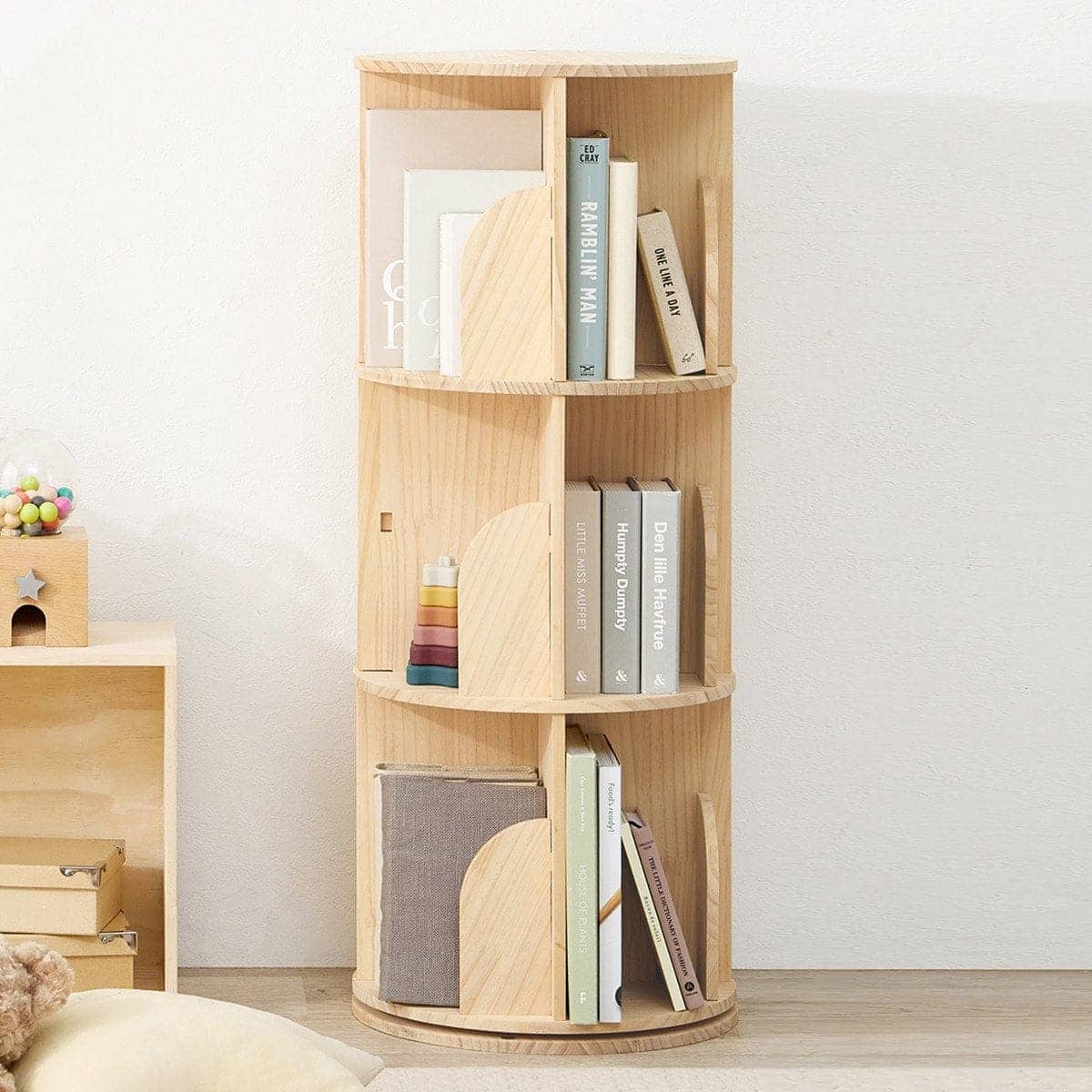 天然木回転ブックラック (3段) | ニトリネット【公式】 家具
