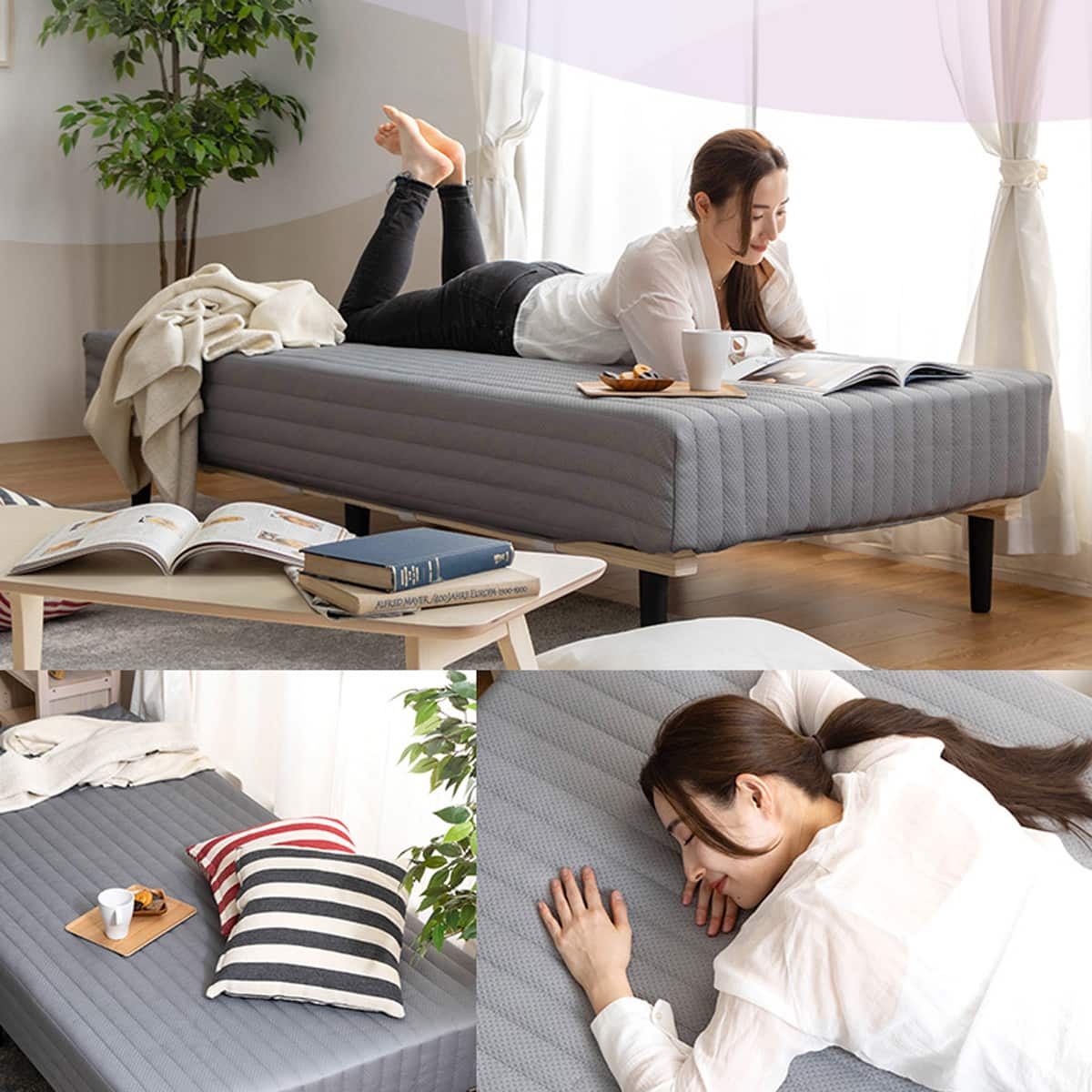 ダブル 脚付きポケットコイルマットレス(EC GY) | ニトリネット【公式