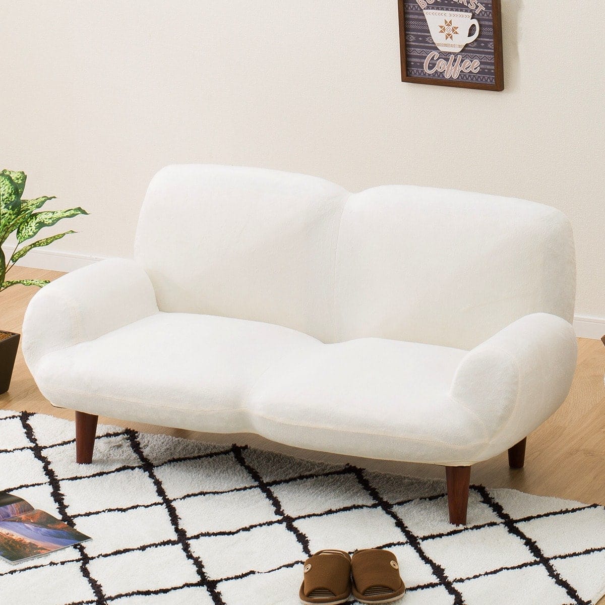 脚付きローソファ ふっくらパン シュガー (WH) | ニトリネット【公式