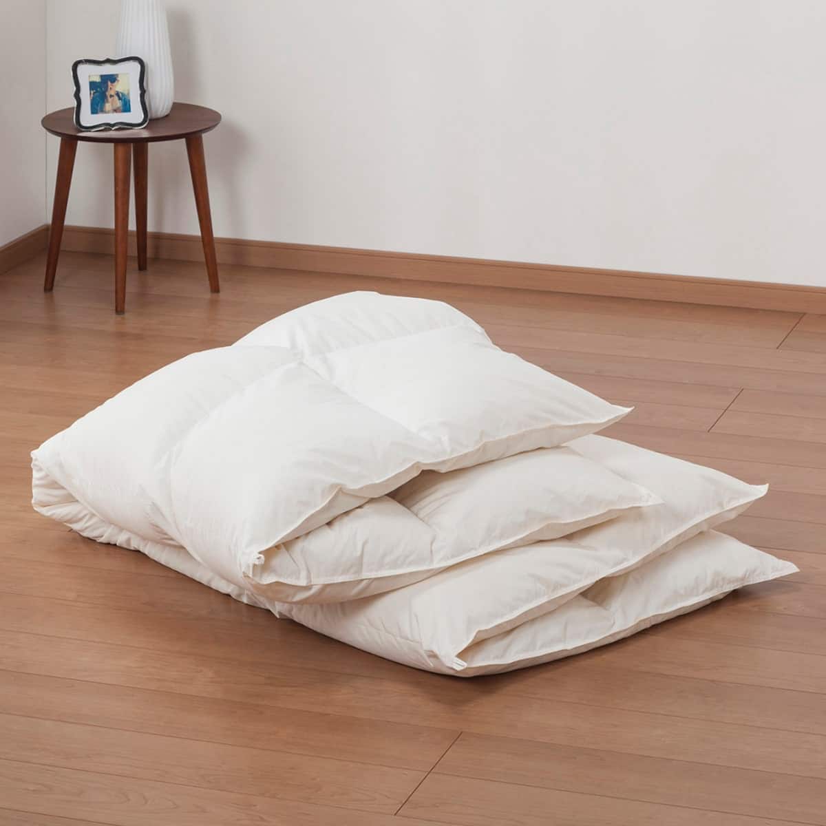 日本製】ホワイトダックダウン93% 羽毛布団(ムーンシャンテン クイーン