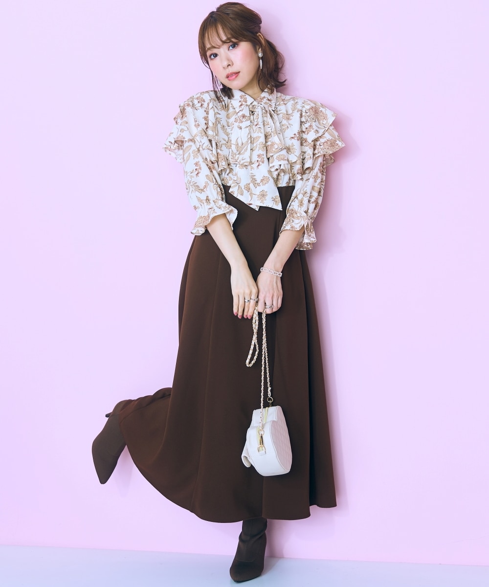 大きいサイズ＞柄ブラウスドッキングワンピース marun 通販【ニッセン】