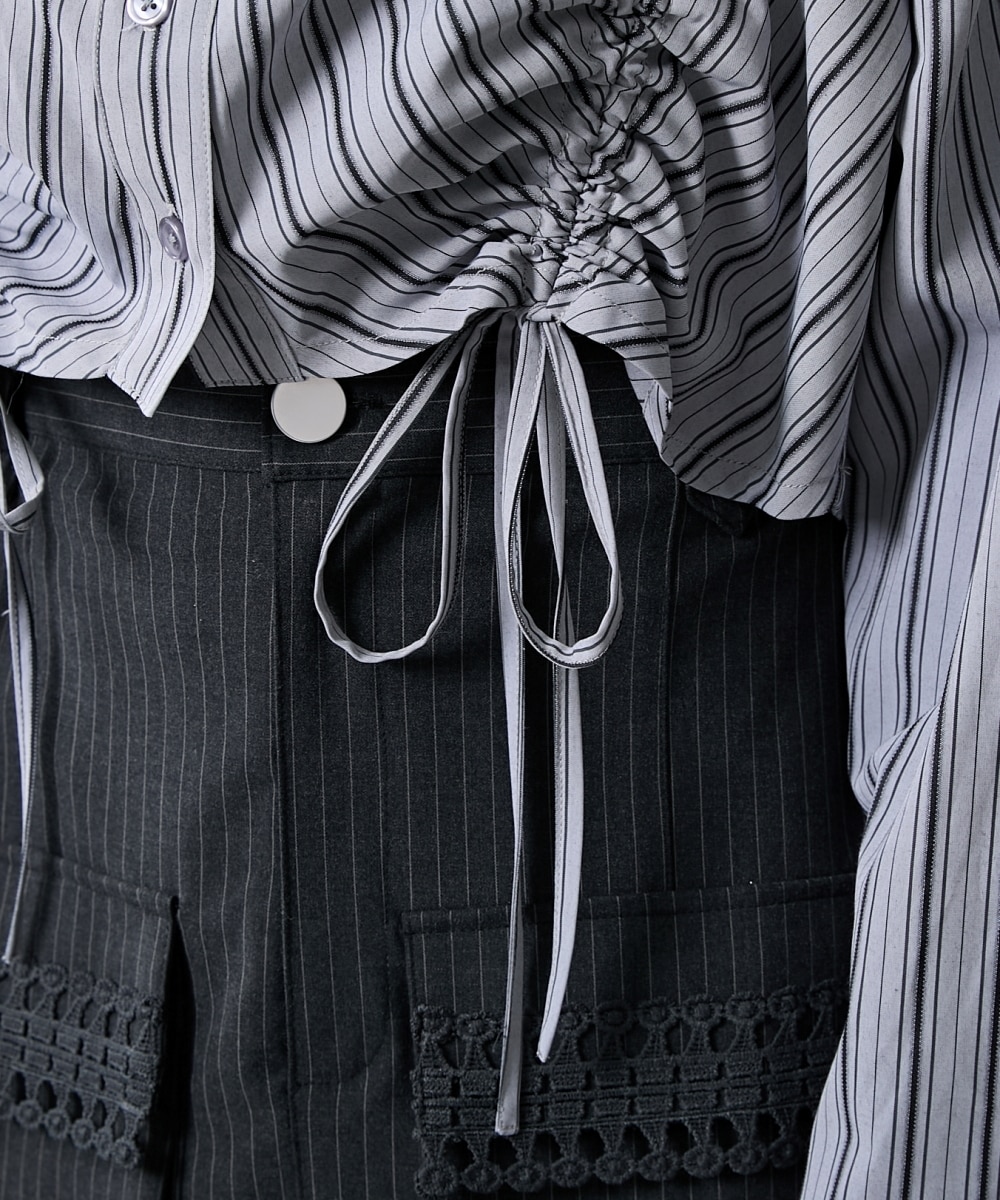 ワイドクロップドストライプシャツ 通販【ニッセン】