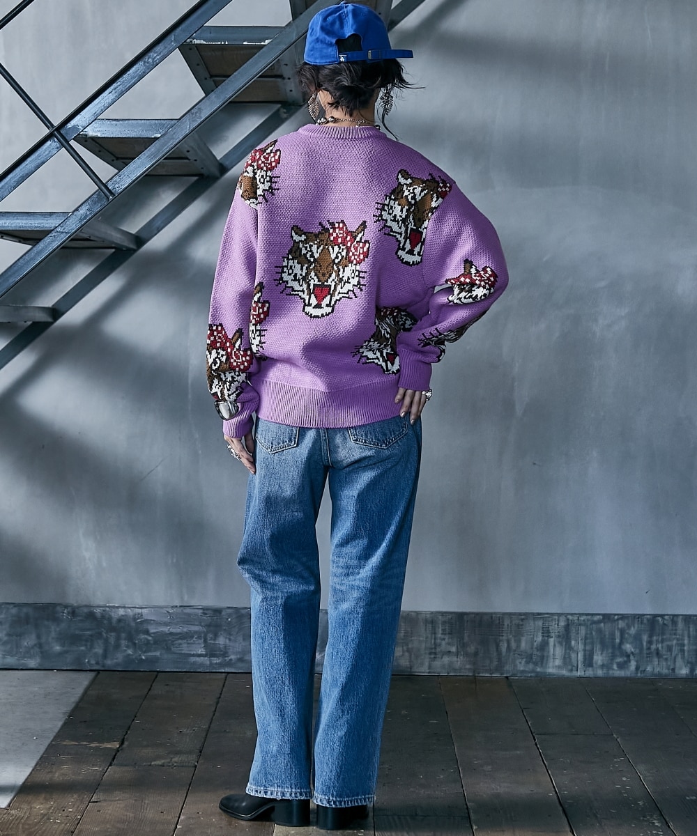 トラ柄ジャガードニットプルオーバー＜大きいサイズ有＞GEVS. 通販