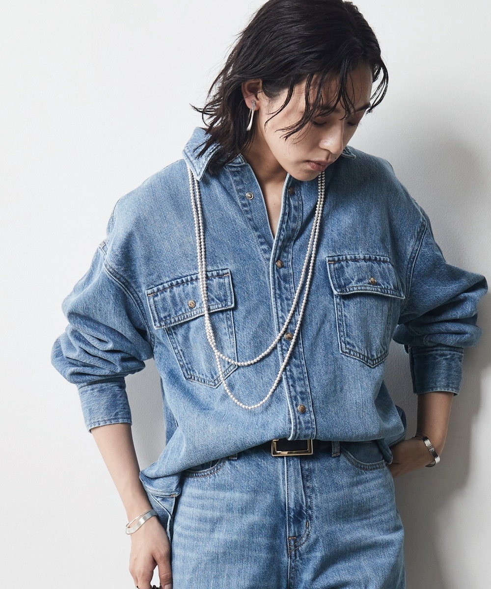 綿100％ライトオンスデニムシャツ＜大きいサイズ有＞シックスタイル