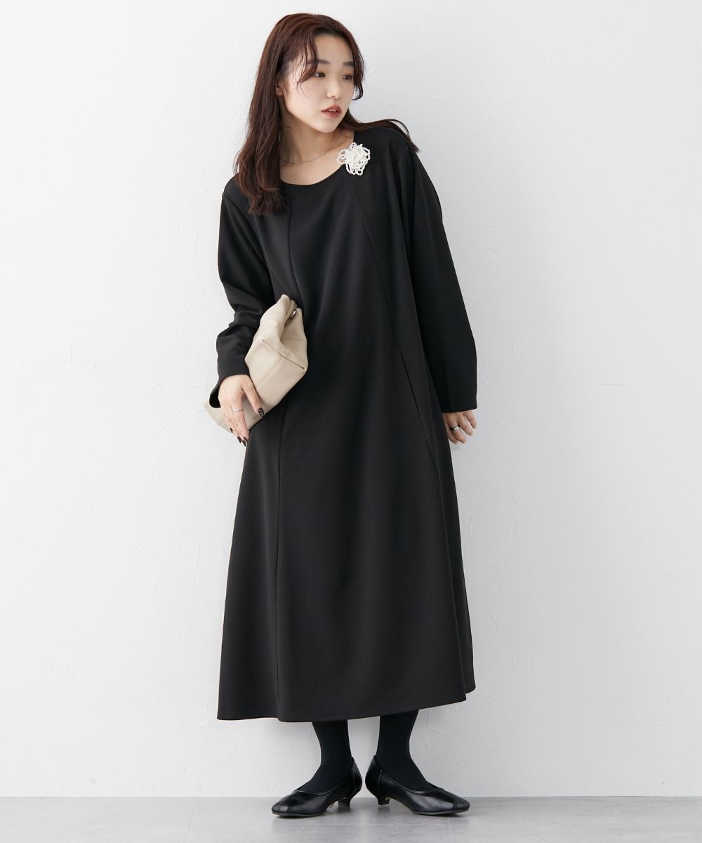 セレモニー対応】大容量多ポケット付ゆるっとAラインロング丈